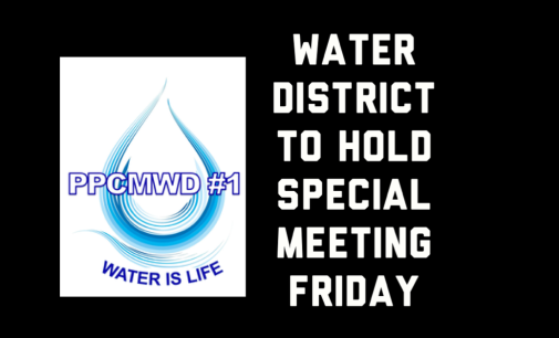 Area Water Supplier Holding Special Meeting Friday May 26