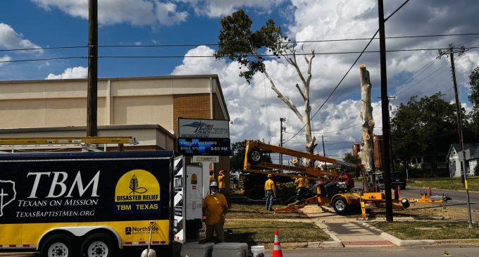 Church Removes Overgrown Trees to Keep Drivers Safe